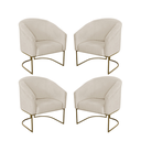 Ver imagem 1 de Kit 4 Poltronas Decorativa Luana Base Ferro Dourada Suede - Twdecora