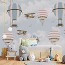 Ver imagem 3 de Papel de parede infantil balão menino e menina para quarto de bebê M² PP97