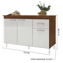 Ver imagem 4 de Balcão de Cozinha para Pia de 120cm Com Tampo Suiça Fidelitá 3 Portas 1 Gaveta