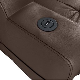 Poltrona Reclinável do Papai Automática com Usb e Porta Copos Cherokee Sintetico Marrom Matrix - 5