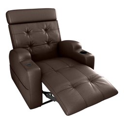 Poltrona Reclinável do Papai Automática com Usb e Porta Copos Cherokee Sintetico Marrom Matrix - 2