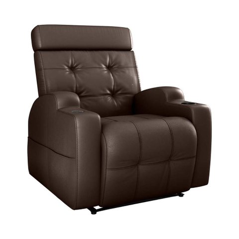 Poltrona Reclinável do Papai Automática com Usb e Porta Copos Cherokee Sintetico Marrom Matrix