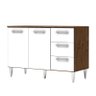 ARMÁRIO DE COZINHA MODULADA 19 PORTAS MILLE CASTANHO BRANCO - 6