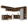 ARMÁRIO DE COZINHA MODULADA 19 PORTAS MILLE CASTANHO BRANCO - 2