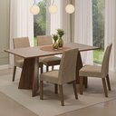 Ver imagem 1 de Conjunto Sala de Jantar Mesa Tampo de Madeira 4 Cadeiras Rustic/crema/imperial April Madesa
