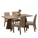 Ver imagem 2 de Conjunto Sala de Jantar Mesa Tampo de Madeira 4 Cadeiras Rustic/crema/imperial April Madesa