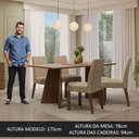Ver imagem 3 de Conjunto Sala de Jantar Mesa Tampo de Madeira 4 Cadeiras Rustic/crema/imperial April Madesa