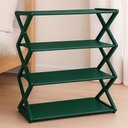 Ver imagem 1 de Sapateira Estante Multiuso Calcados Brinquedos Objetos Lavanderia Quarto 4 Prateleira Verde