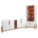 Ver imagem 1 de Buffet 190cm Adega 050520 e Cristaleira 4 Portas 50519 Branco Cedro Dcasa