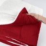 Cobertor Pele Carneiro Cobertor Queen Size Vermelho Dupla Face - 5