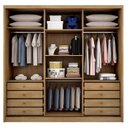 Ver imagem 3 de Guarda Roupa Casal Medelim 3 Portas 8 Gavetas Cumaru 23 com Espelho – Novo Horizonte