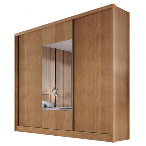 Guarda Roupa Casal Medelim 3 Portas 8 Gavetas Cumaru 23 com Espelho – Novo Horizonte
