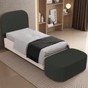 Ver imagem 5 de Cabeceira Cama Box 100cm Lanna com Puff Recamier Doha W01 Linho Verde Musgo - Lyam Decor
