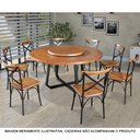 Ver imagem 2 de Mesa de Jantar Industrial Clarisse Redonda 1,60m com Prato Giratório Base Alumínio - Tampo Castanho