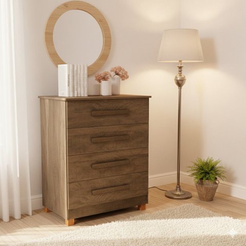 Cômoda 4 Gavetas Organizadora Mdf Design Moderno Elegante