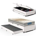 Ver imagem 1 de Cama Box Baú com Colchão de Molas Ensacadas Double Face Pillow Euro Alfa Probel + Auxiliar