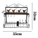 Ver imagem 2 de Paneleiro Escorredor Rústico e Porta Papel Toalha em Ferro:galinha Caipira