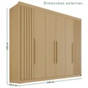 Ver imagem 3 de Guarda-Roupa Casal 100% MDF 6 Portas 6 Gavetas Granada Premium Marrom/Jequitiba