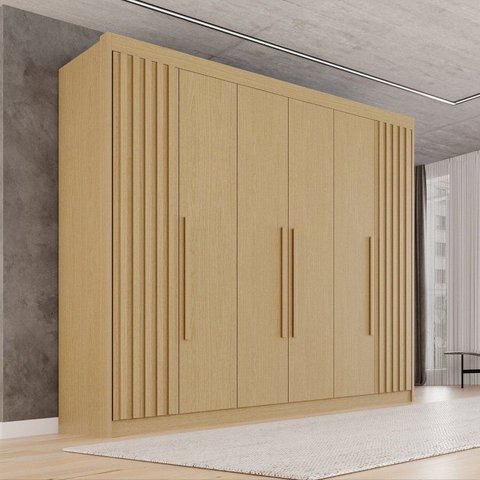 Guarda-Roupa Casal 100% MDF 6 Portas 6 Gavetas Granada Premium Marrom/Jequitiba