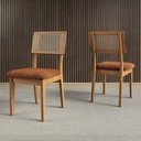 Ver imagem 3 de Conjunto de Mesa Redonda com 4 Cadeiras Estofadas Bolonha Marrom