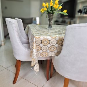 Toalha Pvc Estampada Transparente 5.0x1.4m Protetora Mesa 11