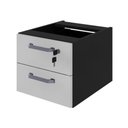 Ver imagem 5 de Gaveteiro para Mesa de Escritório 33cm com Chave 2 Gavetas Multimóveis Cr25304 Cinza Preto