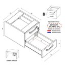 Ver imagem 2 de Gaveteiro para Mesa de Escritório 33cm com Chave 2 Gavetas Multimóveis Cr25304 Cinza Preto