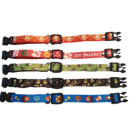 Kit de Coleiras em Seda P/ Cães - Rebitado - 10 Unidades