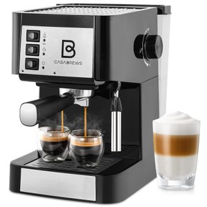 Casabrews Máquina de Café Expresso 20 Bar com Vaporizador (preto/prata)