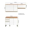 Cozinha Modulada Compacta com 3 Peças 7 Portas 2 Gavetas e Tampo 100% MDF Madri - 6