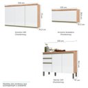 Ver imagem 4 de Cozinha Modulada Compacta com 3 Peças 7 Portas 2 Gavetas e Tampo 100% MDF Madri