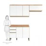 Cozinha Modulada Compacta com 3 Peças 7 Portas 2 Gavetas e Tampo 100% MDF Madri - 7
