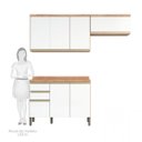 Ver imagem 7 de Cozinha Modulada Compacta com 3 Peças 7 Portas 2 Gavetas e Tampo 100% MDF Madri