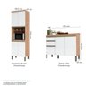 Cozinha Modulada Completa com 5 Peças 14 Portas 4 Gavetas e Tampos 100% MDF Madri - 5