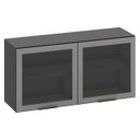 Ver imagem 2 de Armário Aéreo 120cm 2 Portas de Vidro Grace Grafite Z44 - Mpozenato