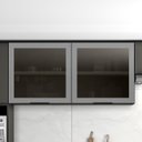 Ver imagem 6 de Armário Aéreo 120cm 2 Portas de Vidro Grace Grafite Z44 - Mpozenato