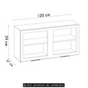 Ver imagem 4 de Armário Aéreo 120cm 2 Portas de Vidro Grace Grafite Z44 - Mpozenato
