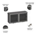 Ver imagem 3 de Armário Aéreo 120cm 2 Portas de Vidro Grace Grafite Z44 - Mpozenato