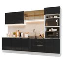 Ver imagem 6 de Armário de Cozinha Completa 310 Cm Branco/preto Lux Madesa 03 Branco/preto