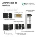 Ver imagem 3 de Armário de Cozinha Completa 310 Cm Branco/preto Lux Madesa 03 Branco/preto