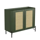 Ver imagem 2 de Buffet Mdf com Gaveta e Palha Natural L98,5 X A81,5cm Musgo/preto F830s
