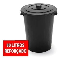 Cesto de Lixo Lixeira Grande Cozinha Casa 60 Litros Preto - 2