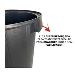 Cesto de Lixo Lixeira Grande Cozinha Casa 60 Litros Preto - 6