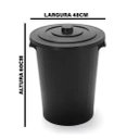 Ver imagem 3 de Cesto de Lixo Lixeira Grande Cozinha Casa 60 Litros Preto