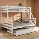 Ver imagem 2 de Treliche Casal Madeira Cama Auxiliar Solteiro Escada:Branco