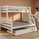 Ver imagem 4 de Treliche Casal Madeira Cama Auxiliar Solteiro Escada:Branco
