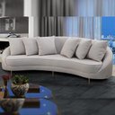 Ver imagem 1 de Sofá 4 Lugares para Sala de Estar Living Orgânico 270cm Moah T03 Linho Bege - Lyam Decor