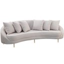 Ver imagem 2 de Sofá 4 Lugares para Sala de Estar Living Orgânico 270cm Moah T03 Linho Bege - Lyam Decor