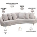 Ver imagem 5 de Sofá 4 Lugares para Sala de Estar Living Orgânico 270cm Moah T03 Linho Bege - Lyam Decor