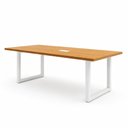 Ver imagem 3 de Mesa de Reunião Mesa Reunião Industrial 180cm x 90cm 100% MDF Caixa Tomadas Freijó
